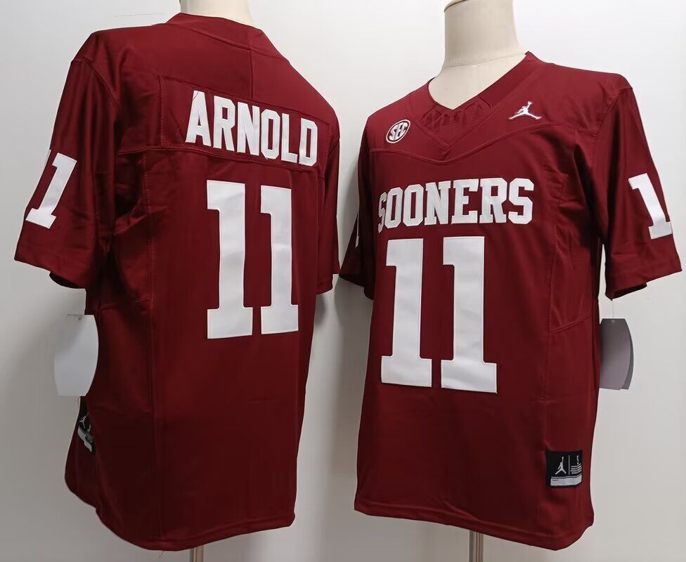 NCAA 2024 Men Oklahoma Sooners 11 Arnold red jerseys